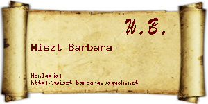 Wiszt Barbara névjegykártya